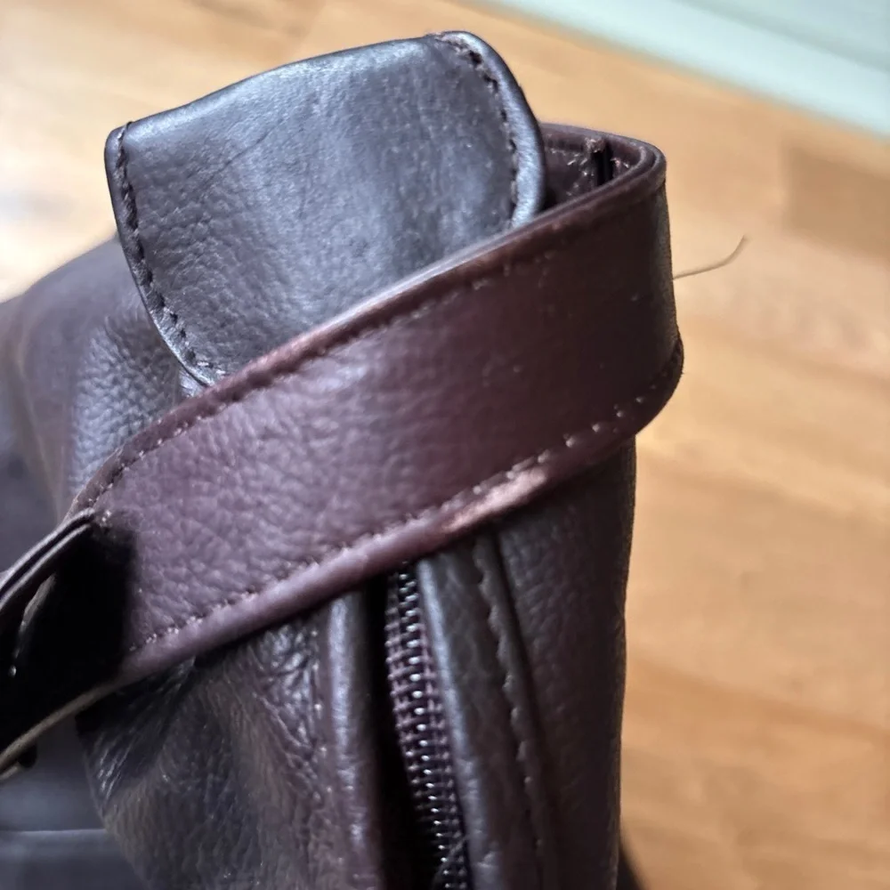Latico leather carriage bag dark brown